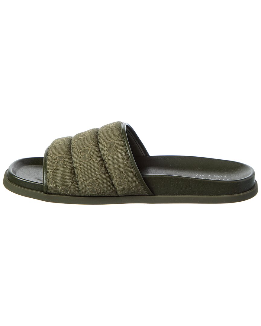 Gucci Gg Canvas & Leather Slide