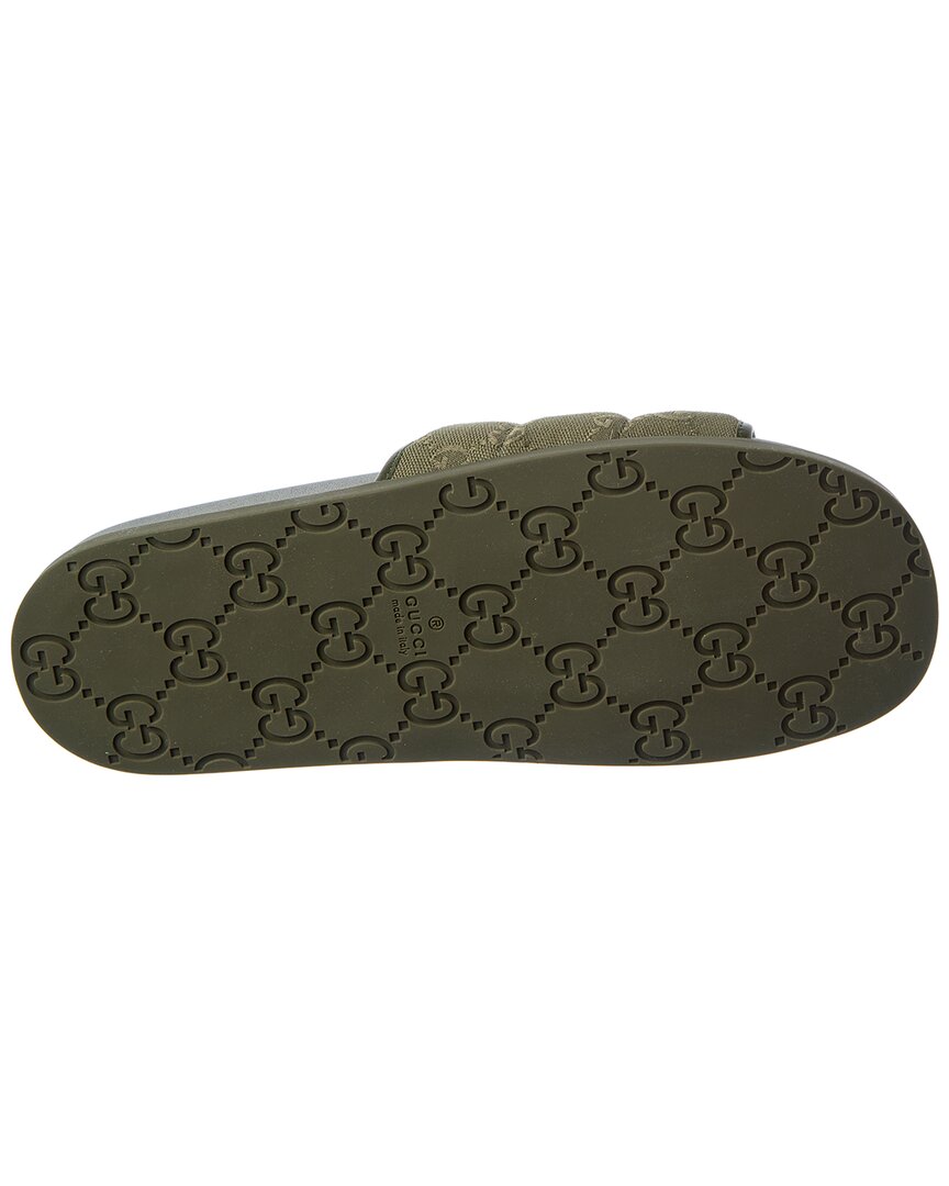 Gucci Gg Canvas & Leather Slide
