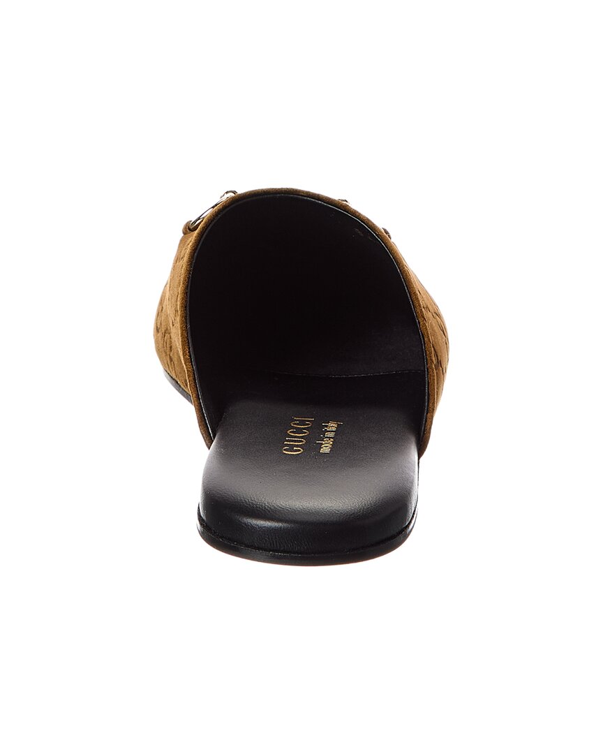 Gucci Horsebit Gg Suede Mule