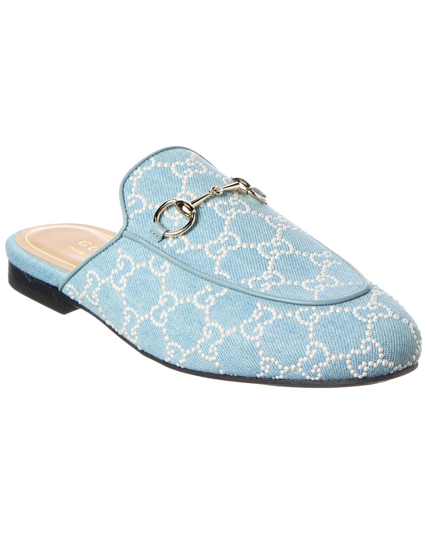 Gucci Giglio Princetown Canvas & Leather Mule