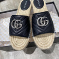Gucci quilted leather slide sandals
