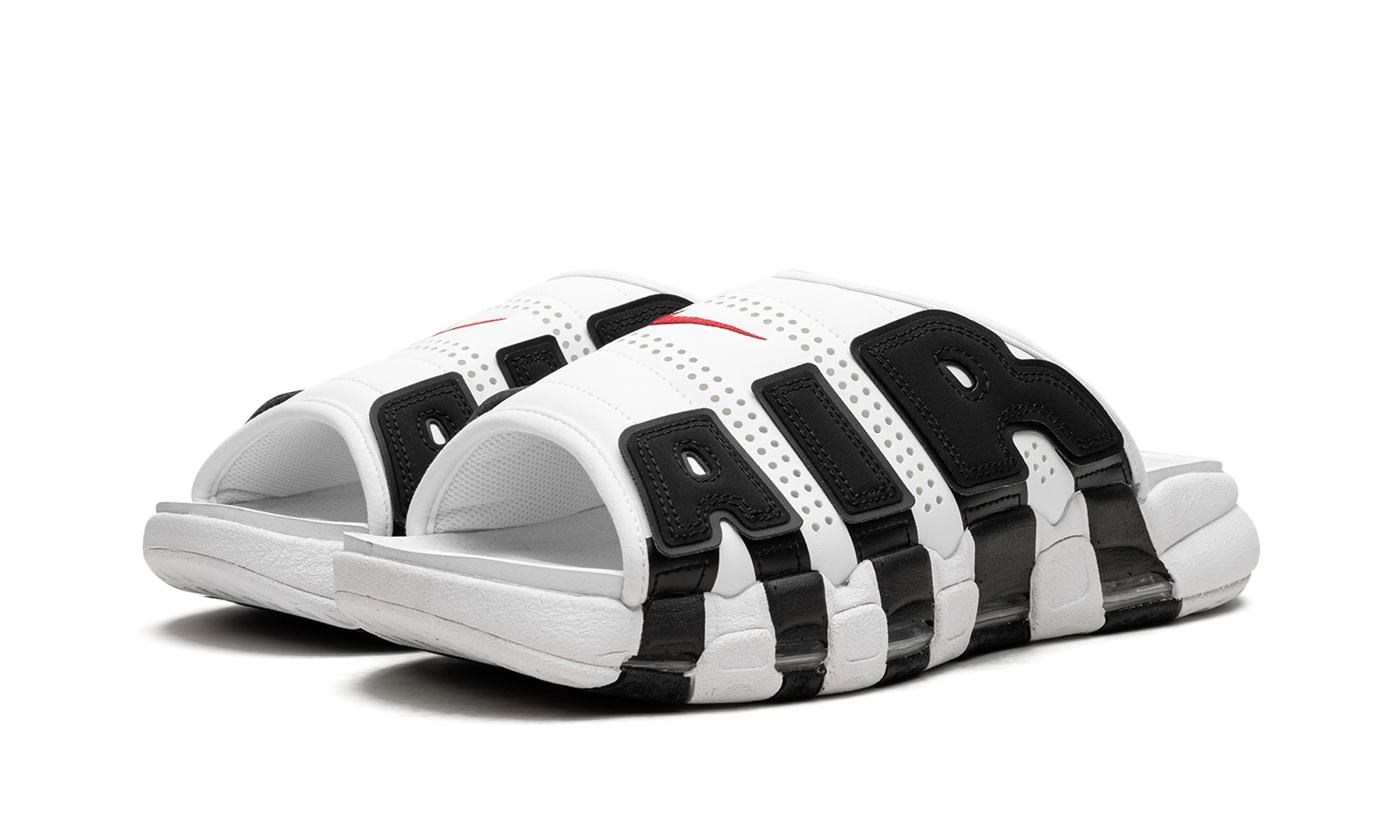 Air More Uptempo Slide NA "White Black Red" FB7815 100