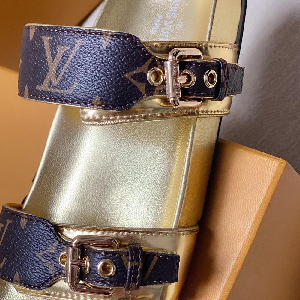 Louis Vuitton Gold Bom Dia Flat Mule