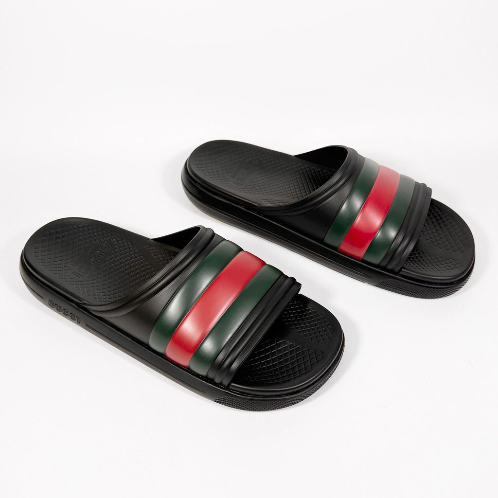 Gucci Web Rubber Pool Slide - Men’s 9.5