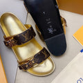 Louis Vuitton Gold Bom Dia Flat Mule