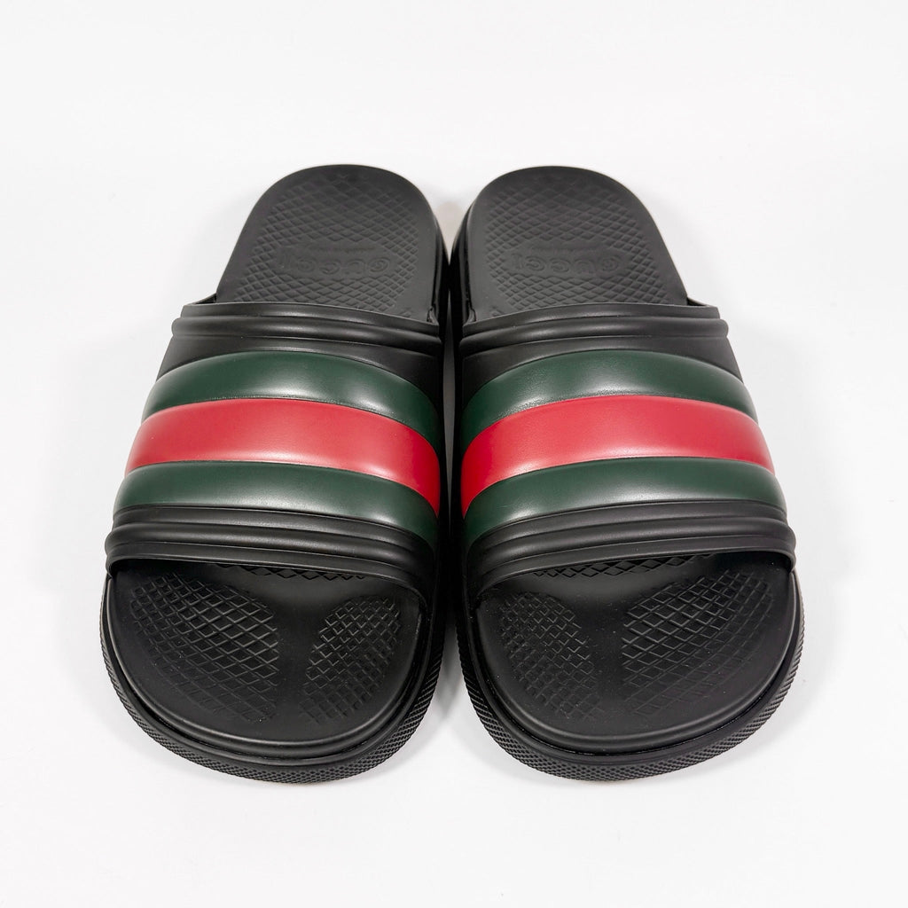 Gucci Web Rubber Pool Slide - Men’s 9.5
