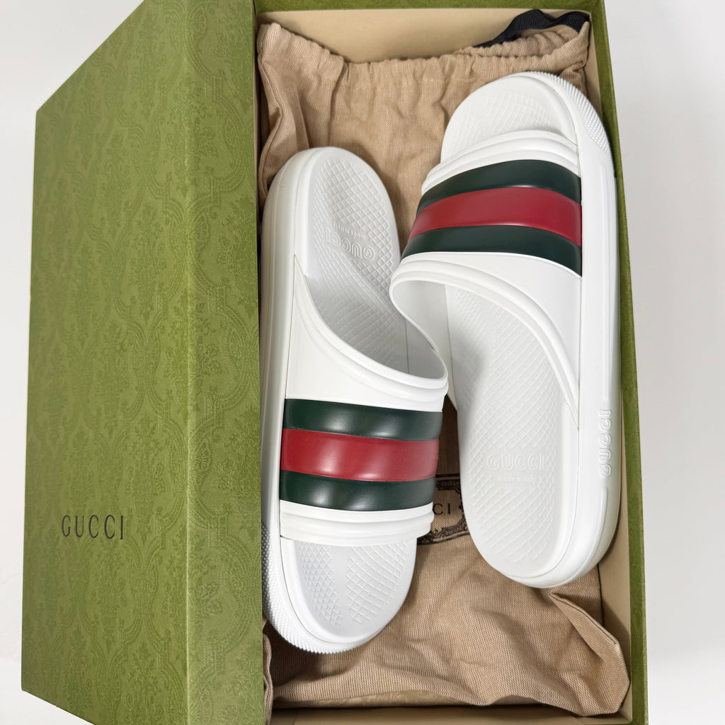 Gucci Web Rubber Pool Slide - Men’s 8.5