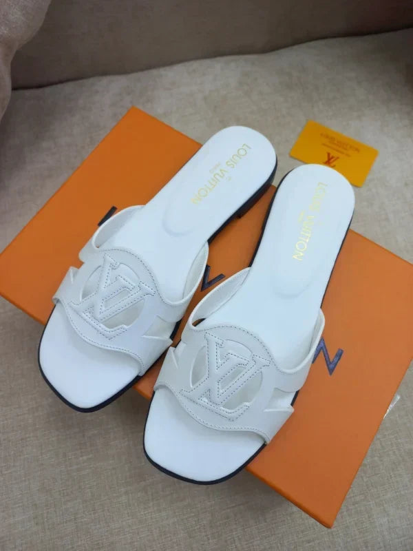 Louis Vuitton Flat Leather Slippers For Women