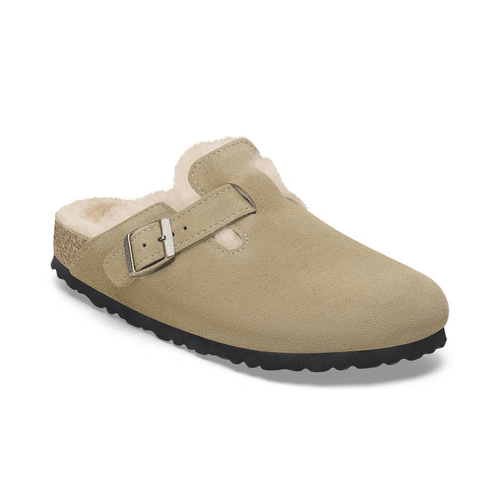 Birkenstock Men's Boston Shearling Taupe Suede Leather